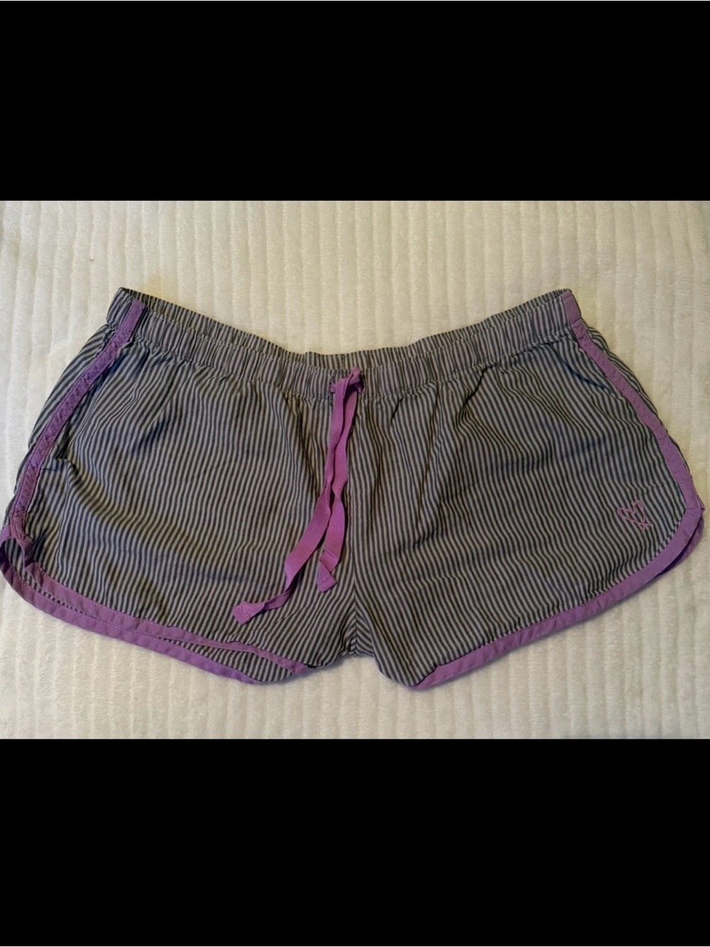 Victoria's Secret Striped Pajama Shorts Purple Gray Size S Small